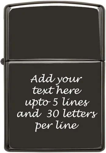 Vista 46 de Mechero personalizado Zippo Classic resistente al viento con grabado (1941 Negro Hielo)