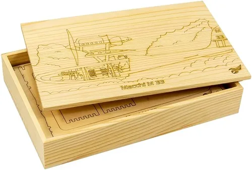 Vista 3 de Viloga Rompecabezas de madera 3D, modelo de aviones, marco de avión modelo de madera de balsa Macchi M33, kit de modelo de corte láser, marco
