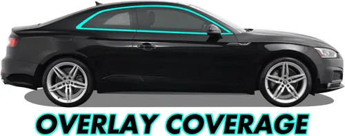 Vista 2 de SlickMod Revestimiento de vinilo opaco cromado para Audi A5 / S5 Coupé 2018-2023 (negro brillante)