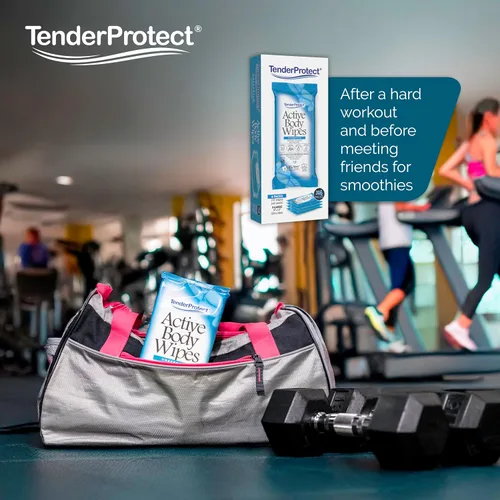 Vista 3 de TenderProtect Active Body Wipes, extra grande, sin enjuague, para adultos, 9 x 12 pulgadas, extra grande, aloe, sin enjuague – Gimnasio, deportes