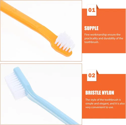 Vista 3 de Nylon PET Toothbrush Teeth Cleaning for Cats Dual Head 10pcs