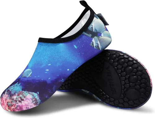 Vista 3 de Vifuur - Zapatos para deportes acuáticos, calcetines acuáticos, de secado rápido, para yoga, dan la sensación de andar descalzo, sin cordones