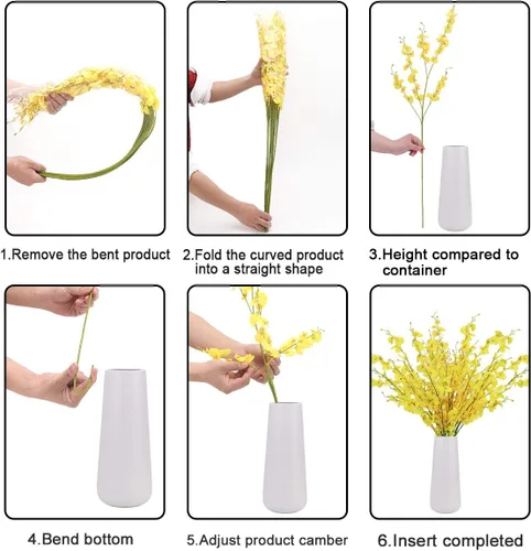 Vista 5 de BOMAROLAN Orquídea artificial de seda bailarina, orquídeas de mariposa falsas, 10 unidades de tacto real para bodas, hogar, oficina, fiesta, hotel
