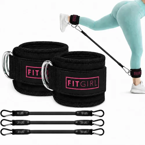 Vista 18 de FITGIRL Correa de tobillo para máquina de cable, acolchado de alta calidad y comodidad para máquinas de ejercicio con cable, accesorio de ejercicio