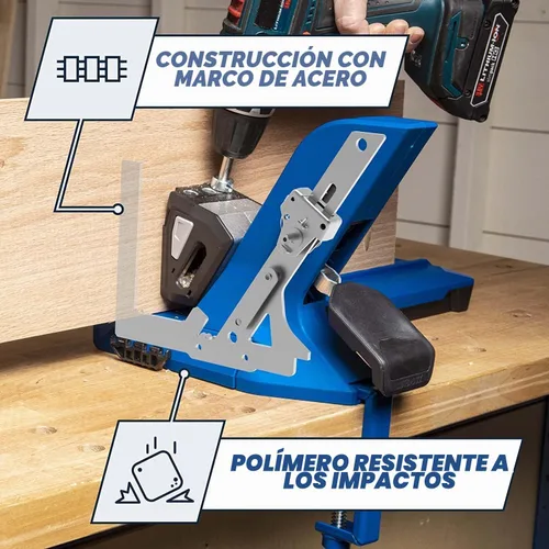 Vista 5 de Kreg KPHJ720PRO-21 - Plantilla de agujero de bolsillo Kreg 720PRO con abrazadera y tornillos Automaxx de 3 pulgadas, fácil sujeción y ajuste