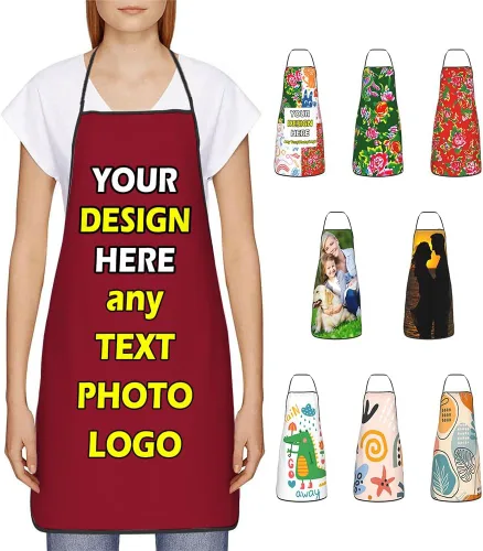 Vista 30 de Delantales impermeables personalizados para diseñar tu propia foto logotipo texto para cocinar hornear 28.3 x 20.4 pulgadas