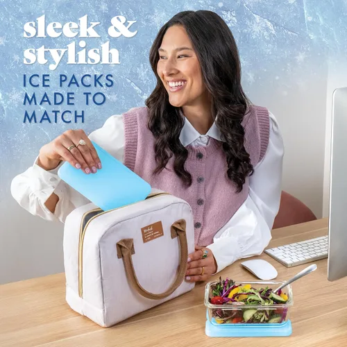 Vista 7 de Cool Coolers by Fit & Fresh XL Slim Ice Packs, Quick Freeze Reusable Ice Packs for Lunch Boxes & Coolers, Long-Lasting, Space Saving Cooler Ice Packs