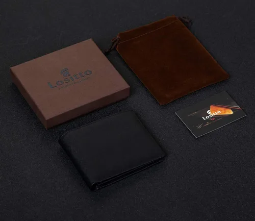 Vista 7 de Billetera Bifold para hombre - RFID bloqueo de cuero de vaca Vintage Travel Wallet