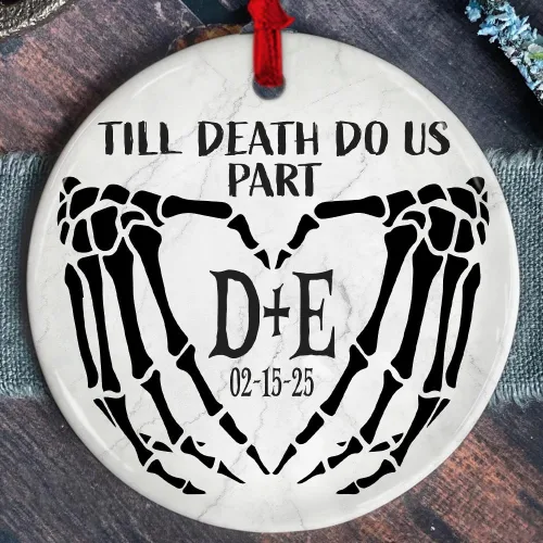Vista 18 de Adorno personalizado de cerámica para parejas, adornos personalizados, regalo romántico de boda, regalo romántico para parejas, regalos de despedida