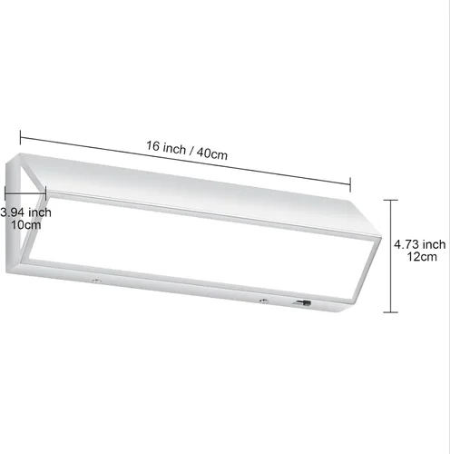 Vista 2 de Barra de luz LED moderna para tocador de baño (16 pulgadas, 5 CCT, regulable), accesorios de iluminación de pared de baño de acrílico moderno sobre