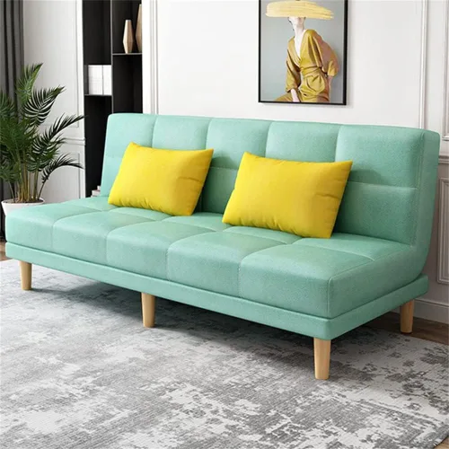 Vista 11 de LAKIQ Sofá futón de piel sintética, sala de estar, dormitorio, sofá cama convertible, sofá cama de espuma viscoelástica, sofá cama para habitaciones
