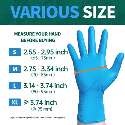 Vista 8 de Supmedic Vinyl Disposable Exam Gloves, 4Mil Powder-Free Latex-Free Food Grade Cooking Cleaning Medical Glove Blue 100&1000 Ct