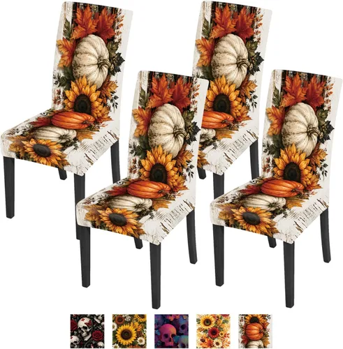 Vista 20 de ANNA QUEEN Juego de 6 fundas para sillas de comedor y cocina, fundas elásticas lavables para sillas de comedor, decoración elegante del hogar