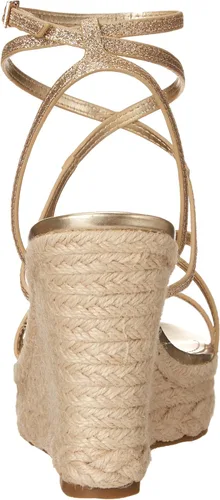 Vista 3 de GUESS Sandalia de cuña Hirani para mujer, Gld-1 Oro