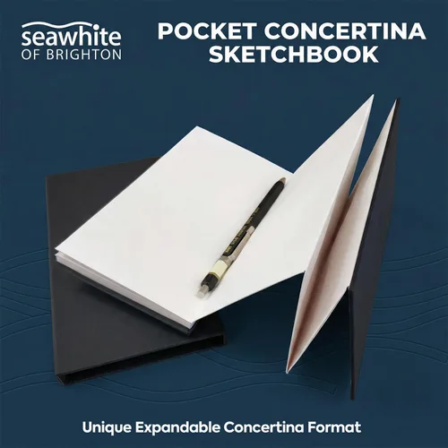 Vista 4 de Seawhite Pocket Concertina Sketchbook in Case 7x3.5 in (175mm x 90mm)
