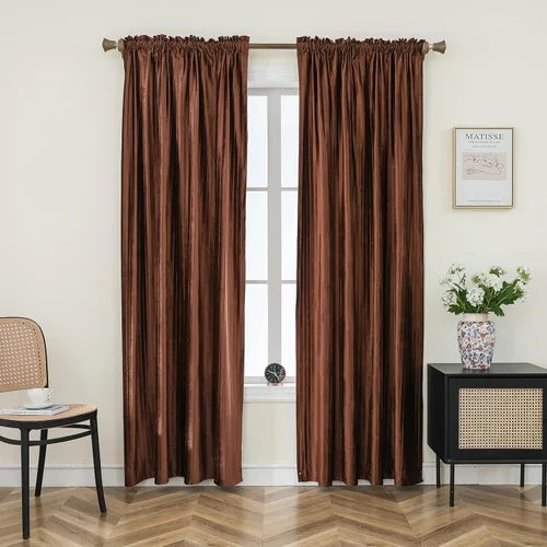 Vista 23 de PLEASANT BOULEVARD Cortinas de terciopelo [2 paneles] elegantes para sala de estar, dormitorio, cuarto de bebé, cortinas para oscurecer la Beige