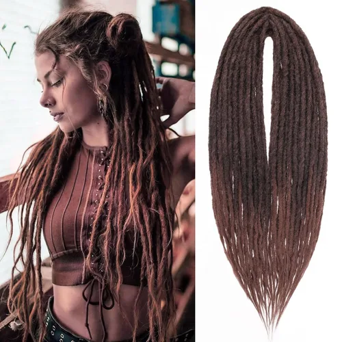 Vista 34 de Leeven Extensiones de Rastas Sintéticas de Doble Punta de 24 Pulgadas 30 Hebras Rastas Boho 613 Rubio 3 Estilos Mixtas Onduladas Rizadas DE Rastas