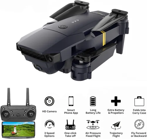 Vista 2 de Black Falcon 4k Drone con cámara 2026 Quadcopter Drones para niños, dron para adultos, principiantes y profesionales Imágenes y videos HD