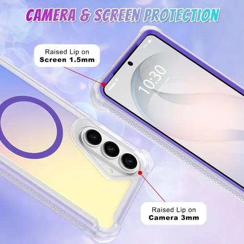 Vista 267 de Bonoma - Funda compatible con Samsung Galaxy S21 Plus, diseño de corazón con purpurina, color rosa Support for MagSafe, Plating Magnetic Case TPU