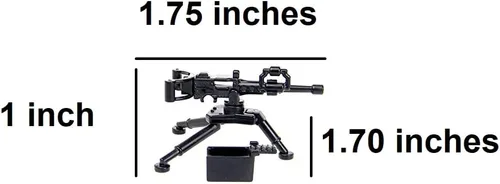 Vista 2 de Ametralladora M2 + trípode SM3 .50 diseñada para minifiguras de ladrillo