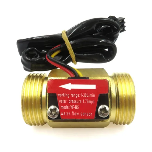 Vista 2 de Sensor de flujo de agua de rosca macho G1/2 pulgadas, interruptor de latón, efecto Hall, medidor de flujo líquido, contador BSP con sensor