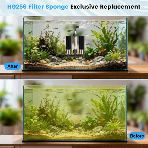Vista 6 de hygger Paquete de 4 esponjas de repuesto para filtro de esponja doble con rayas verticales para acuario (S)