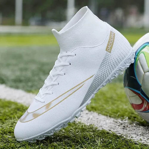Vista 2 de miscloder Tenis de fútbol unisex para hombre, zapatos de fútbol de caña alta para hombre, zapatos de fútbol para interiores, tacos de fútbol