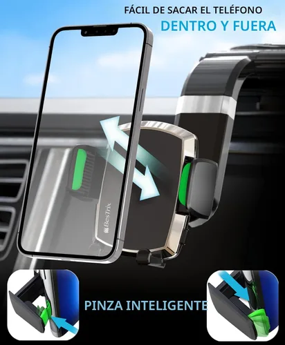 Vista 2 de Bestrix SmartClamp Soporte para Teléfono de Coche Soporte de Teléfono Celular para Tablero de Automóvil Compatible con iPhone 13 12 11 Pro, Xr