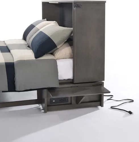 Vista 5 de Night & Day Furniture Sagebrush Murphy - Cama de armario con colchón, Queen, lavado a la piedra, número de modelo: MUR-SAGB-QEN-STW y MND-GMF-TRI-QEN