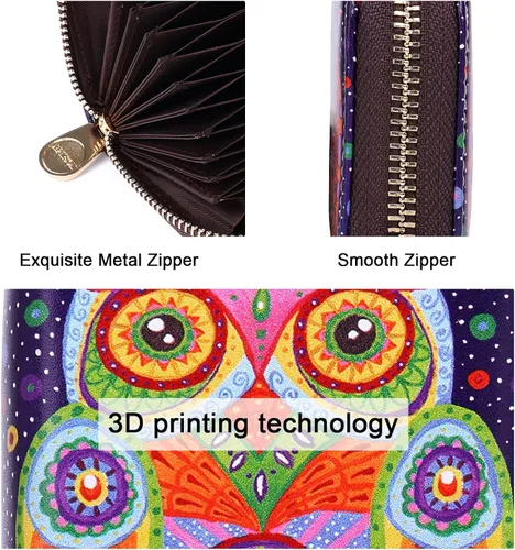 Vista 4 de APHISON RFID - Tarjetero, carteras para mujer. Funda para tarjetas de piel con cremallera para mujerniñaCaja regalo