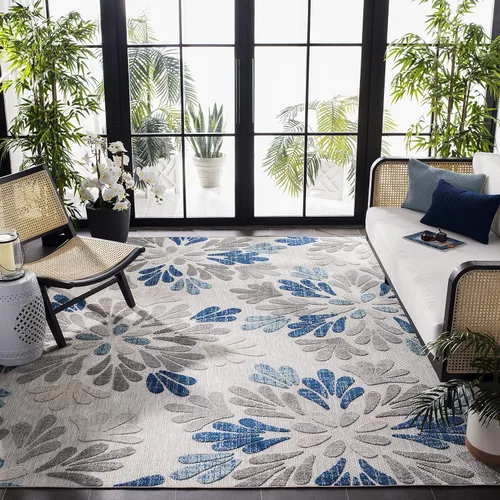 Vista 18 de SAFAVIEH Cabana Collection CBN800F - Alfombra decorativa floral para interiores y exteriores, no desprende pelusa, fácil de limpiar, 2 x 4 pies