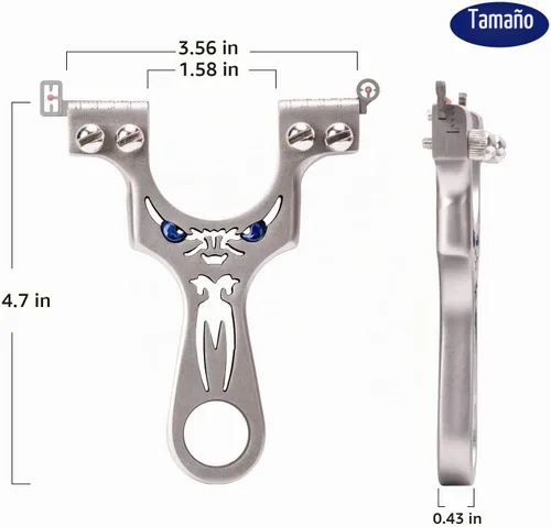 Vista 2 de Resortera, Resortera Profesional de Metal para Caza con Bandas de Lanzamiento Resistente, Catapulta de Alta Velocidad edición de lujo