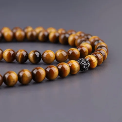 Vista 4 de COAI Collar de cuentas de piedra con cruz de joyería religiosa