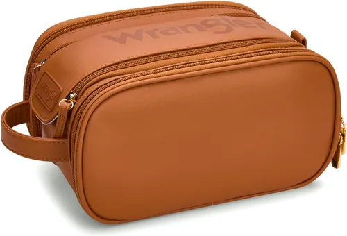 Vista 19 de Wrangler - Neceser de viaje grande para maquillaje, bolsa de cosméticos Vaca café