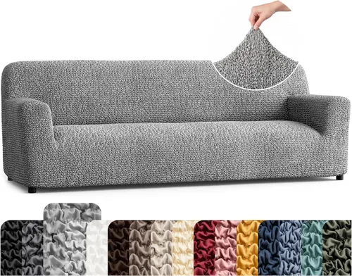 Vista 30 de PAULATO BY GA.I.CO. Funda para Silla - Funda para Sillón - Funda para Sillón - Funda de Tela Suave - Protector de Muebles Elegante de Ajuste Ceniza