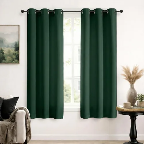 Vista 112 de Simplebrand Cortinas blancas puras de 96 pulgadas de largo para oscurecer la habitación, juego de 2 paneles para dormitorio/sala de estar, bloqueo