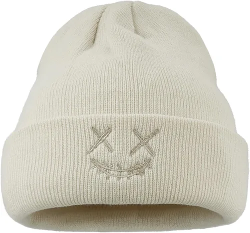 Vista 2 de Croogo Gorros de invierno para mujer, elásticos, cálidos, con diseño de calavera, gorro de cable con puños, gorras de esquí de acrílico