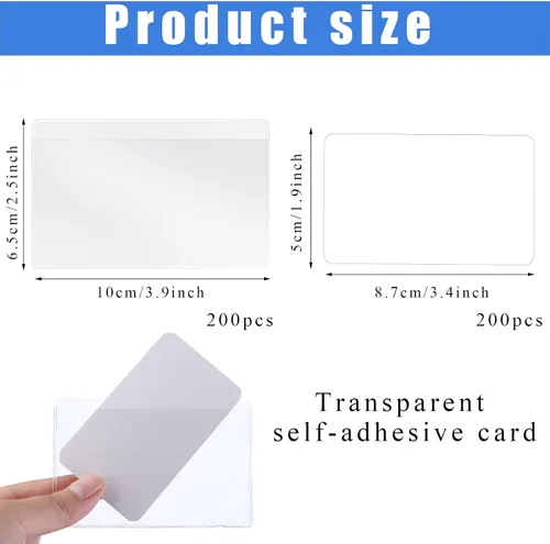 Vista 2 de 200 piezas autoadhesivas para tarjetas de índice con bolsillos