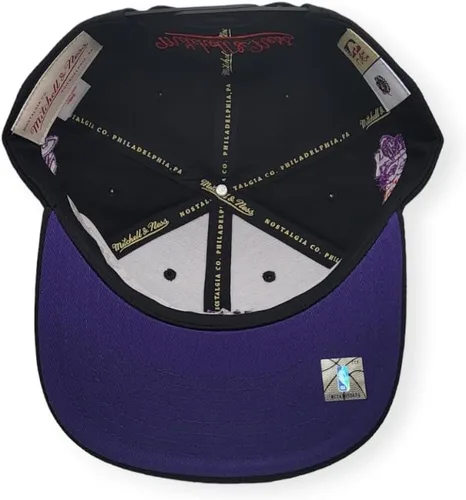 Vista 7 de Mitchell & Ness Toronto Raptors NBA Hyper Loops DNA Snapback Gorra Ajustable - Negro/Púrpura