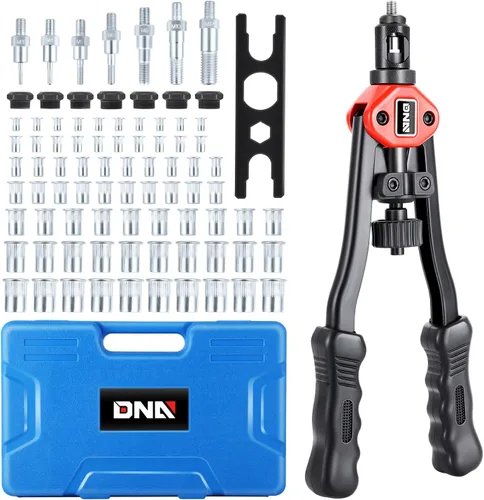 Vista 17 de DNA MOTORING TOOLS-00091 Remachadora manual con juego de herramientas de botella de colección, 1 x 12-1/2", resistente, extra larga