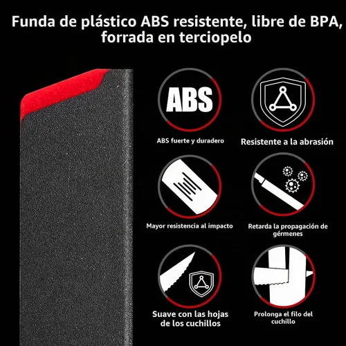 Vista 4 de WELLSTAR - Juego de protectores de filo de cuchillo, 11 piezas de fundas universales para cuchillas, fundas protectoras de cuchillas de ABS libres