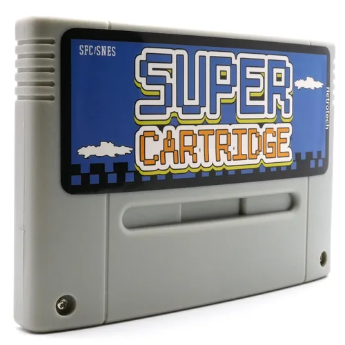 Vista 4 de Retrotech Super 1000 In 1 Game Cartridge for SNES Super Nintendo 16 Bit Game Console - Gray