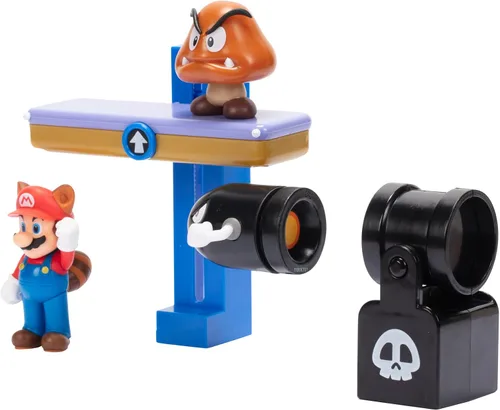 Vista 3 de Super Mario Nintendo Switchback Hill - Juego de diorama de 2.5 pulgadas, color negro