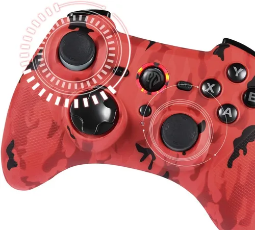 Vista 6 de EasySMX Controlador inalámbrico 24G para PS3 gamepads de PC con rango de botón de disparo de vibración de hasta 328ft compatible con PC de vapor