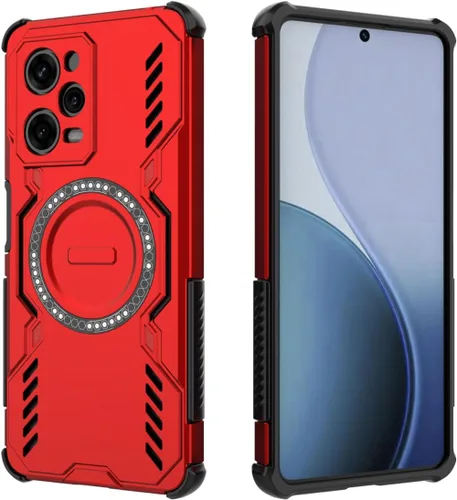 Vista 9 de Diseño de funda de teléfono para Redmi Note 12 Pro 5G (6.67 pulgadas), funda a prueba de golpes con anillo magnético, color negro