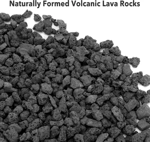Vista 2 de Stanbroil Gránulos de roca de lava – Paisajismo decorativo para cuencos de fuego, hogueras, juegos de troncos de gas, chimeneas interiores