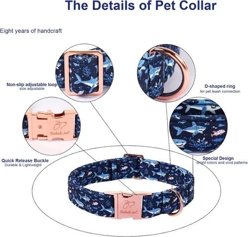 Vista 222 de Collar para perros del 4 de julio, collares patrióticos azules para cachorros y perros pequeños, ligero y ajustable 1776 collares para cachorros