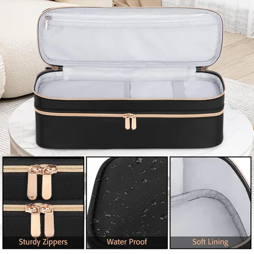 Vista 5 de APOKE Estuche de viaje de doble capa compatible con el secador de pelo y cepillo de aire caliente One Step de Revlon Original 1.0 y Plus 2.0, bolsa