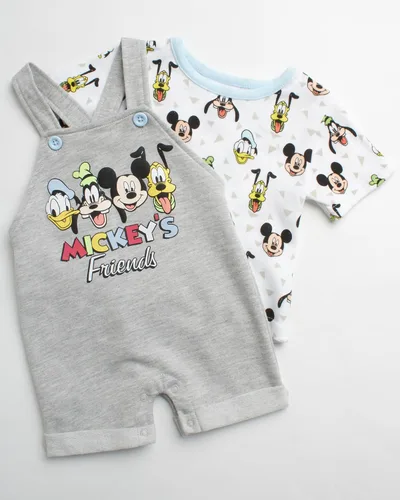 Vista 8 de Disney Conjunto de pantalones cortos para bebé, 2 piezas de Spiderman Mickey Mouse Cars Winnie the Pooh, conjunto corto de camisa corta (0-3M-24M)