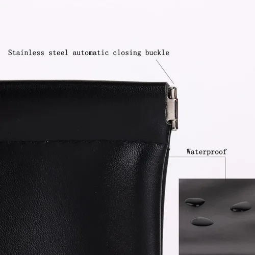 Vista 4 de Leznazik Monedero de cuero para apretar monedero, gafas de sol, joyería, auriculares, cosméticos, cambio, soporte para hombres y mujeres, juego de 2